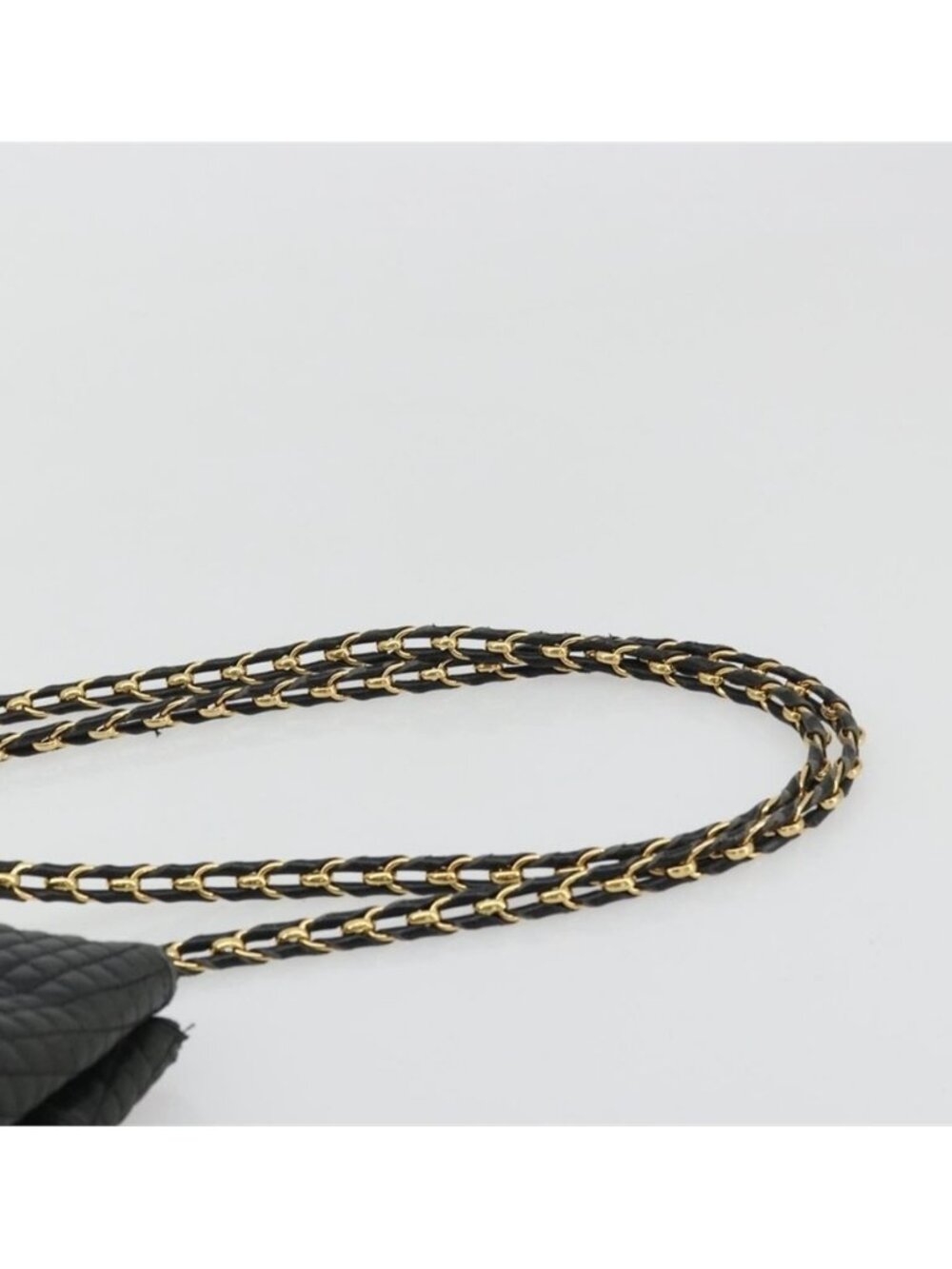 Authentic BALLY Chain Shoulder Bag Leather Black Gold - Picture 11 of 16